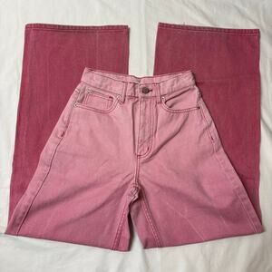 BDG Urban Outfitters Pink Ombré Skater Baggy Wide Leg Jeans Size 25